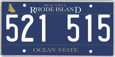 RI license plate 521515