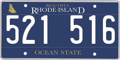RI license plate 521516
