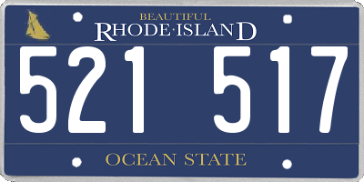 RI license plate 521517