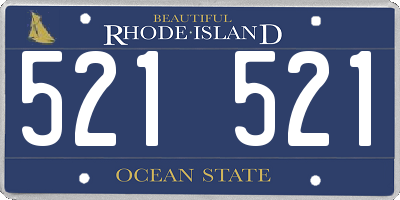 RI license plate 521521