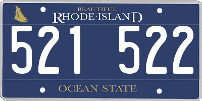 RI license plate 521522