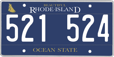 RI license plate 521524