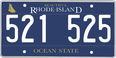RI license plate 521525