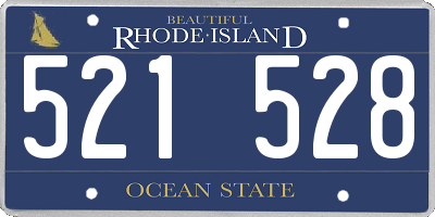 RI license plate 521528