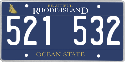 RI license plate 521532
