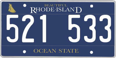 RI license plate 521533