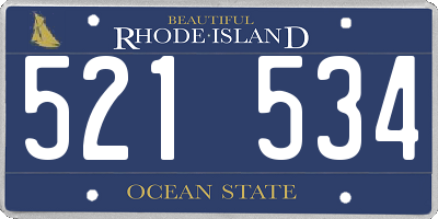 RI license plate 521534