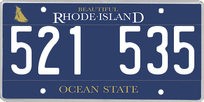 RI license plate 521535