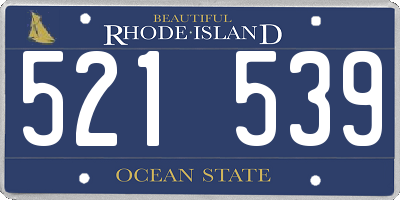 RI license plate 521539