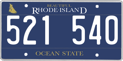 RI license plate 521540