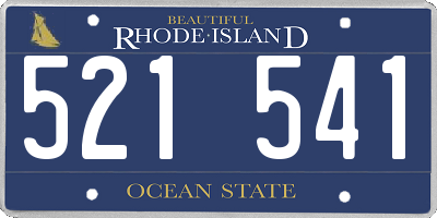 RI license plate 521541