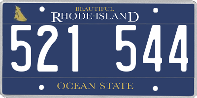 RI license plate 521544