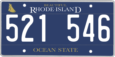RI license plate 521546