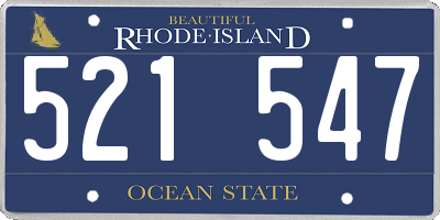 RI license plate 521547