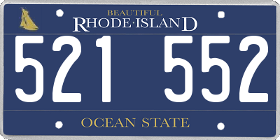RI license plate 521552