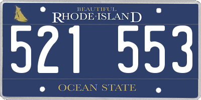 RI license plate 521553