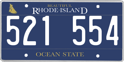 RI license plate 521554