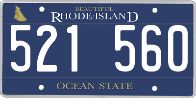RI license plate 521560