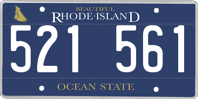 RI license plate 521561