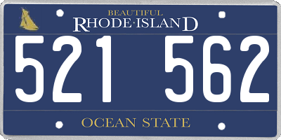 RI license plate 521562