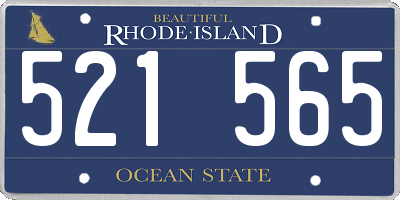 RI license plate 521565