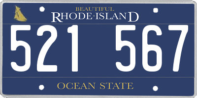 RI license plate 521567