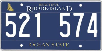 RI license plate 521574