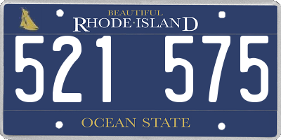 RI license plate 521575