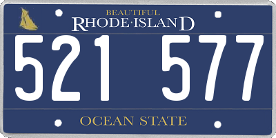 RI license plate 521577