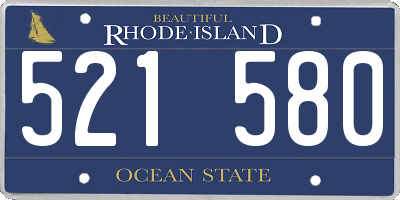 RI license plate 521580
