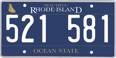RI license plate 521581
