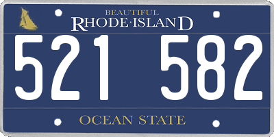 RI license plate 521582