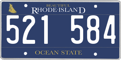 RI license plate 521584