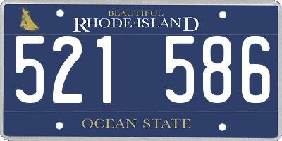 RI license plate 521586