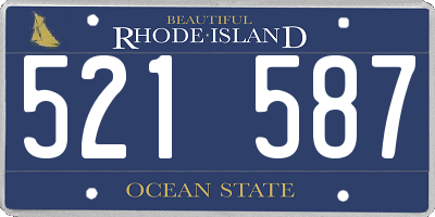 RI license plate 521587