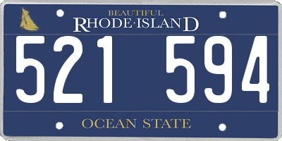 RI license plate 521594