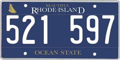 RI license plate 521597