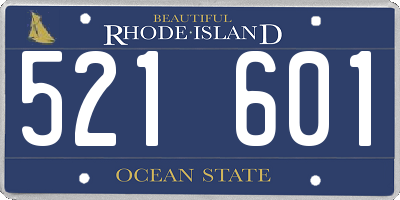 RI license plate 521601