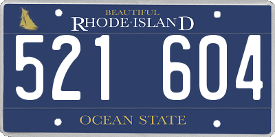 RI license plate 521604