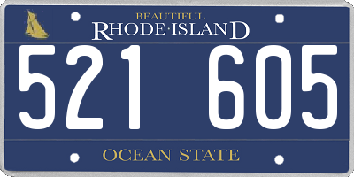 RI license plate 521605