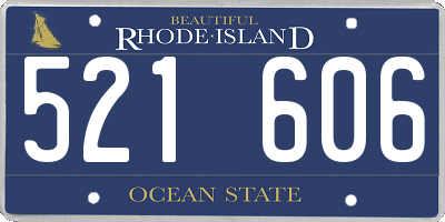 RI license plate 521606
