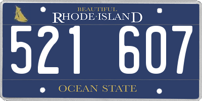 RI license plate 521607
