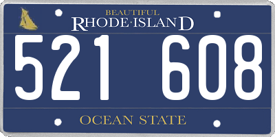 RI license plate 521608