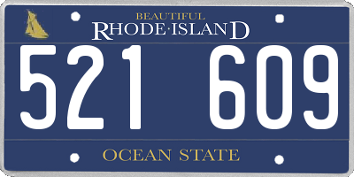 RI license plate 521609