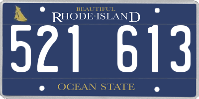 RI license plate 521613