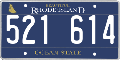 RI license plate 521614