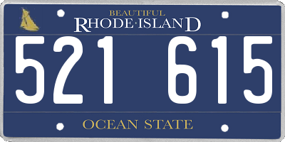 RI license plate 521615