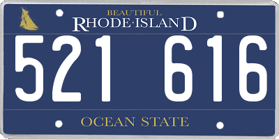 RI license plate 521616