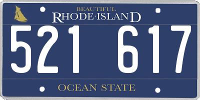 RI license plate 521617