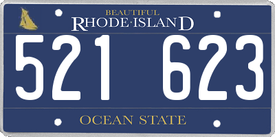 RI license plate 521623